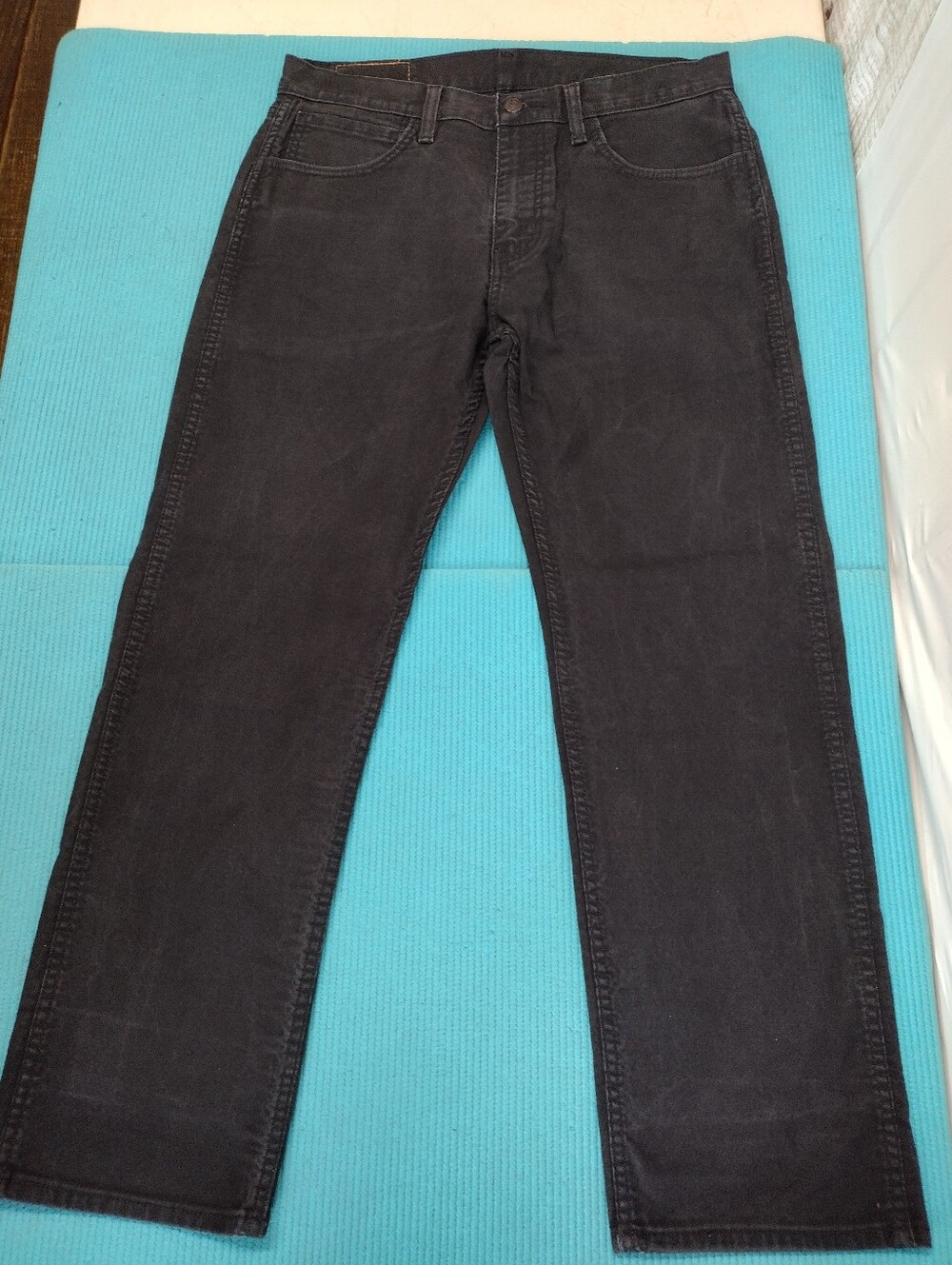 Levis Pants Jeans Cut Men's Black Workwear Fit Flex Canvas Straight 33x29